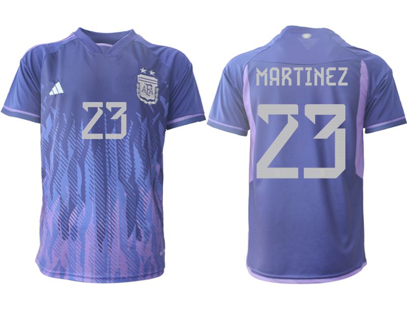 Men 2022 World Cup National Team Argentina away aaa version purple #23 Soccer Jersey->customized soccer jersey->Custom Jersey